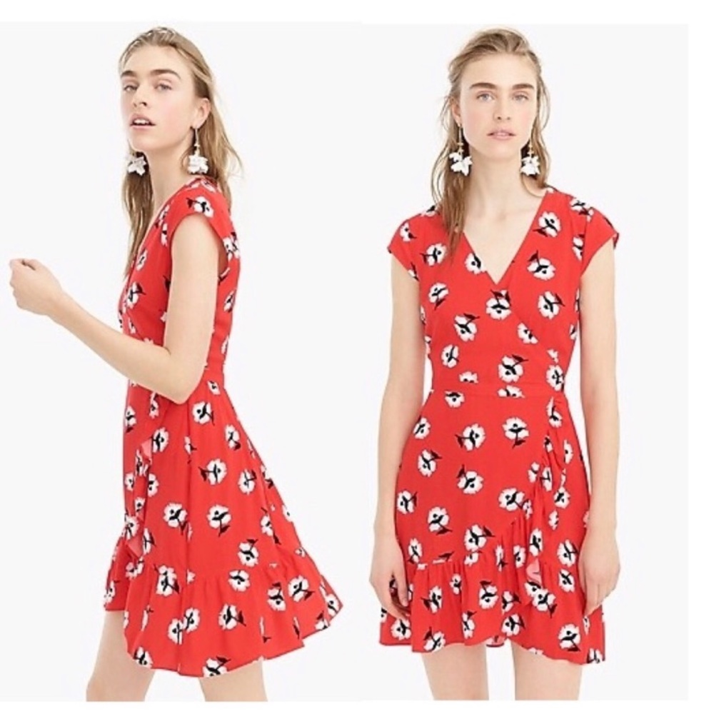 J. Crew | Ruffle Front Floral Mini Dress